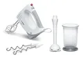 Produktbild: Bosch Handmixer MFQ3540 | 450W | 5 Stufen | Turbofunktion | Knethaken | Rührbesen | Mixbecher | weiß/grau