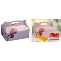 Produktbild: PAPSTAR Gebäck-Karton mit Tragegriff, 200 x 130 x 90 mm aus Pappe, Materialstärke: 350 g/qm, Farbe: rosé