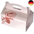 Produktbild: Papstar Gebäckkartons / Cupcake Box mit Tragegriff (20 Stück), eckig, rosé mit h