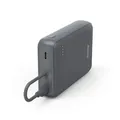 Produktbild: Hama Power Pack 10000mAh, mit festem USB C Kabel (externer Akku mit 2X USB C, zum mobilen Laden von Handy, Tablet, Bluetooth Box etc., tragbares Ladegerät klein, leicht, LED Anzeige) anthrazit