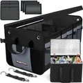 Produktbild: FORTEM Kofferraum Organizer, Kofferraumtasche, Zusammenklappbarer Auto Organizer Kofferraum mit Fächern, Rutschfester Boden, Verstellbare Sicherungsriemen, Klappbarer Deckel (Extragroß mit Kühler)