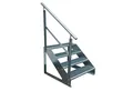Produktbild: Kaminbau Mierzwa Außentreppe Premium Treppe Verzinkt mit oder ohne Geländer, für Geschosshöhen bis 76.00 cm, Stufen Gitterroststufen nach DIN 24531, (Höhe 76 cm, Stufenbreite und Geländerart wählbar), Gartentreppe Stahltreppe Wetterfest Rostfrei Feuer-Verzinkt Rutschfest
