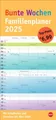 Produktbild: Bunte Wochen Familienplaner 2025: Praktischer Wandplaner mit 5 Spalten. Familien Wandkalender mit Schulferien und 3-Monats-Ausblick. Terminkalender 2025. (Bunte Wochen Planer Heye)