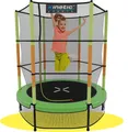 Produktbild: KINETIC SPORTS Kinder Trampolin JUMPER 140 cm - Gummiseil Federung, Sicherheitsnetz mit Reißverschluss - Indoor Kindertrampolin Spielzeug