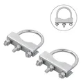 Produktbild: 2 x U-Bügel Klemmschelle 60/70mm Anhänger Stützrad Klemmhalter Stütze Halterung