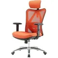Produktbild: SIHOO Schreibtischstuhl Ergonomisch Verstellbare Lordosenstütze 150kg Belastbar ohne Fußstütze Orange