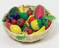 Produktbild: OBST IM KORB Holzobst Obstkorb 23 Teile aus Holz für Kinder Kaufladen NEU