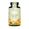 Produktbild: Bio Lecithin Kapseln | 1800 mg aus Sonnenblumen | Vegan | Kaltgepresst | 15% Phosphatidylcholin | kein Soja | 120 Stück | Vegavero