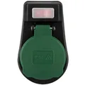 Produktbild: REV Ritter Steckdosenadapter IP44, mit Schalter und Klappdeckel, schwarz-grün