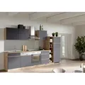 Produktbild: Küchenzeile Turin mit Geräten ca. 330 cm Grau/Wotaneiche