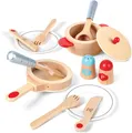 Produktbild: Hape Koch- & Servierset von Hape| 13-teiliges KochsetKüche Topf Töpfe Holz 3+