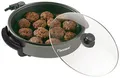 Produktbild: Bestron Elektrische Partypfanne, XL-Multifunktionspfanne Ø32cm mit Glasdeckel, Antihaftbeschichtet, 1.500 Watt, AHP1500Z, Farbe: Schwarz