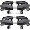 Produktbild: TreeGun 2 Stück Pflanzenroller Rund mit 8 Rädern, Pflanzenroller Außenbereich Einstellbar 38-51cm Tragkraft 150kg, Rollbrett Pflanzen für Große Pflanzgefäße, Sonnenschirm, Weinfass