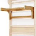 Produktbild: Physionics® Abnehmbare Klimmzugstange für Sprossenwand - belastbar bis 100 kg, 3 Sprossen, 73 x 45 x 27 cm, aus Holz, höhenverstellbar - Klimmzu...