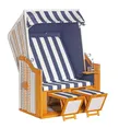 Produktbild: SonnenPartner Strandkorb Sunny Smart Strandkorb 30 Z Pinie weiß Stoff 1080, BxTxH: 125x80x160 cm