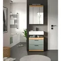 Produktbild: Mid.you Badezimmer, Salbeigrün, Eiche Artisan, Kunststoff, 2-teilig, 6 Fächer, 2 Schublade(n),2 Schublade(n) Schubladen, G, 60 cm, FSC Mix, stehend, Badezimmer, Badmöbelsets & Badmöbelserien, Badmöbel-Sets