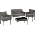 Produktbild: tectake® Rattan Gartenset Palese für 4 Personen - Grau