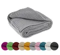 Produktbild: wometo Kuscheldecke Strick 140x190 grau - Strickdecke oekoTex warme weiche Decke mit edlem und schlichten Strickmuster