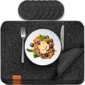 Produktbild: Luana Rose Rechteckige Tischsets aus Filz in Anthrazit – 12 Stück – Tischset abwaschbar – 44 x 32 cm Untersetzer aus Filz – Tischuntersetzer und Glasuntersetzer