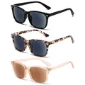 Produktbild: Fsread 3er-Pack Sonnenlesebrille Lesebrille Outdoor-Sonnenleser Getönte Lesehilfe Klassisch Retro Stil UV400 Schutz für Herren und Damen +2.0
