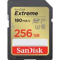 Produktbild: SanDisk Extreme 256 GB SDXC Speicherkarte (2022) bis 180MB/s, Cl10, U3, V30