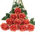 Produktbild: DuHouse 10 Stück künstliche Rosen Seidenblumen Fake Rose 54cm einzelnen Langen Stiel künstlich Blumen Bouquet für Brautstrauß Arrangement Hochzeit Tafelaufsatz Party Haus Küche Dekor(Korallenorange)