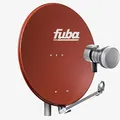 Produktbild: Fuba DAL 801 R Sat Anlage Antenne Schüssel Spiegel Single LNB DEK 117 1 Teilnehmer Alu Sat-Schüssel/Sat-Spiegel Rot + Fuba DEK 117 Single LNB für 2 Receiver/Teilnehmer (HDTV-, 4K- und 3D-kompatibel)
