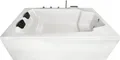 Produktbild: Basera Badewanne XXL Milos 190 x 120 cm für 2 Personen mit Wasserfall, LED-Ambiente und Kopfstützen