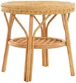 Produktbild: Krines Home Wohnzimmertisch Rattan Beistelltisch Rund Couchtisch Rattantisch für Wohnzimmer Tisch, mit Ablage