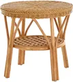 Produktbild: Rattan-Tisch Ø 56 cm/Beistelltisch Rund/Couchtisch/ Kaffeetisch (Honig-Dunkel)