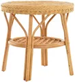 Produktbild: Rattan-Tisch Ø 56 cm/Beistelltisch Rund/Couchtisch/ Ablage/ Kaffeetisch (Honig)