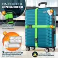 Produktbild: tillvex® Reisekoffer Set 3-TLG. + Gepäckwaage, 6X Koffergurte & 3X Kofferanhänger | Kofferset 4 Rollen | Trolley Gepäck Koffer TSA Schloss | Rollkoffer Hartschalenkofferset S-M-L-XL (Türkis)