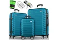 Produktbild: tillvex Trolleyset Reisekoffer Set Koffer Hartschale Trolley Kofferset Tasche, (TSA Schloss Rollkoffer S-M-L-XL, 3 tlg), Reisekoffer Set 3-TLG. + Gepäckwaage, 6X Gurte & 3X Anhänger Kofferset