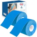 Produktbild: axion Kinesiologie Tape 2er Set 500x5cm | 2 Rollen wasserfeste, hautfreundliche, elastische und selbstklebende Bandage | Physio-Tape optimal für Sport & Alltag (Blau)