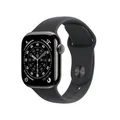 Produktbild: Apple Watch Series 11 GPS + Cellular 42 mm Smartwatch mit Titangehäuse in Schiefer und Sportarmband in Schwarz (M/L), Schlafindex, Fitnesstracker, Gesundheitsüberwachung, Always-On Display