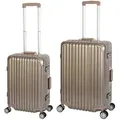 Produktbild: London | 2er Set | Trolleys mit 4 Rollen | Polycarbonat Hartschale Alu-Rahmen | Handgepäck + Reisekoffer M