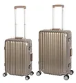 Produktbild: Travelhouse London Koffer Gold S-55cm, M-65cm · 2er-Set · Aluminium-Rahmen · Polykarbonat Hartschale · Handgepäckkoffer + Reisekoffer· Vol. S-44L · M-67L
