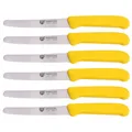 Produktbild: GRÄWE Tafelmesser 6 Stück, Messerset zum Schneiden, 6er Pack Brötchenmesser, Frühstücksmesser mit einseitigem Wellenschliff, Brotmesser, scharfe Messer für Brotzeit, 21 cm - Gelb