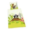Produktbild: Herding DER KLEINE MAULWURF Bettwäsche-Set, Wendemotiv, Bettbezug 135 x 200 cm, Kopfkissenbezug 80 x 80 cm, Baumwolle/Renforcé, Bunt