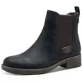 Produktbild: Chelseaboots TAMARIS, Damen, Gr. 37, navy, Elastischer Einsatz, Nubuklederimitat, unifarben, Schuhe Chelseaboots, Blockabsatz, Stiefelette, Schlupfschuh im Used Look