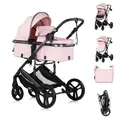 Produktbild: Chipolino Kinderwagen 2 in 1 Amore Getränkehalter Wickeltasche Fußabdeckung Korb, Farbe:pink