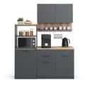 Produktbild: Vicco Küchenzeile Egbert, Anthrazit/Artisan-Eiche, 160 cm mit ausziehbarem Tisch grau