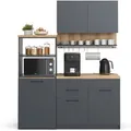 Produktbild: Vicco Egbert Küchenzeile Anthrazit 160 cm mit Ausziehbarem TischEgbert ohne E-Geräte