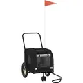 Produktbild: vidaXL Fahrradanhänger für Haustiere Schwarz 124,5 x 63,5 x 53 cm 93849