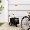Produktbild: vidaXL schwarzer Haustierkinderwagen Schwarz Metall, Stoff