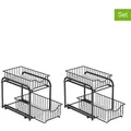Produktbild: Songmics 2er-Set: Küchenregale in Schwarz - (B)36,5 x (H)27,2 x (T)21 cm