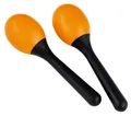 Produktbild: Nino Percussion Small Egg Maracas - 1 Paar kleine Shaker für Kinder ab 3 Jahren - Musikinstrument - Kunststoff, Schwarz und Orange (NINO569OR)