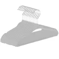 Produktbild: 15 Stück Kleiderbügel Samt Babykleidung – rutschfest – Haken 360 ° – Grau