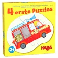 Produktbild: HABA 4 erste Puzzles – Einsatzfahrzeuge ab 2 Jahren – Puzzle-Set mit Krankenwagen, Polizeiauto, Müllabfuhr & Feuerwehrauto – Förderung der Feinmotorik – 1306182001