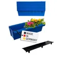 Produktbild: BURI 6 Euro-Paletten Blumenkästen-Einsätze inkl. Bewässerungsmatte | mit Hängesystem zum Einhängen | 37,3cm Blau | Pflanzkasten für Europalette Palette | Balkonkasten | Blumentopf | extrem stabil
